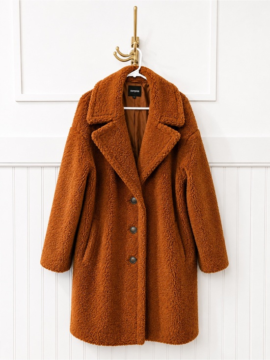 Express Jackets & Blazers - Express Women's Rust Brown Teddy Coat
